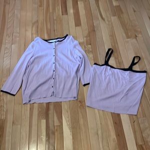 purple knit Vintage style two piece set